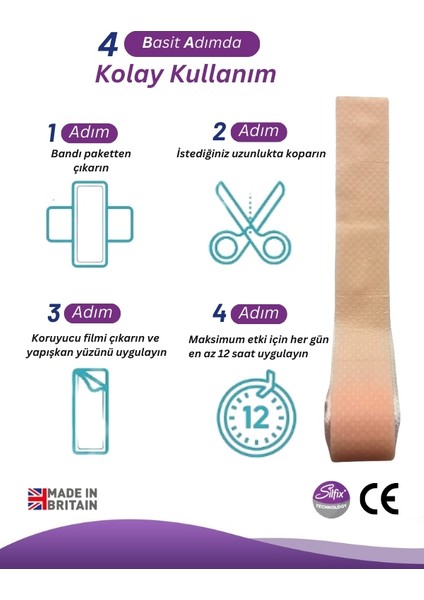 UK Siltape Soft Silikon Bant -dikiş izi-sezaryen-yanık-estetik 2cm x 3mt