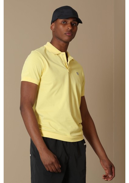 Laon Spor Polo Yaka Erkek Tişört Siyah