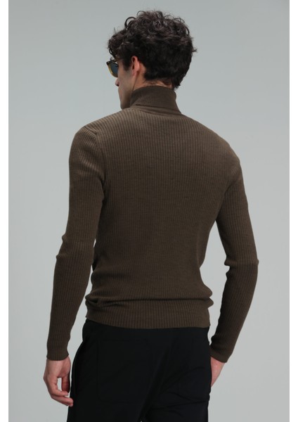 Grant Tam Balıkçı Erkek Kazak Siyah