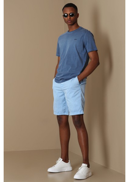 Zegler Spor Erkek Chino Şort Slim Fit Mavi fırsatları