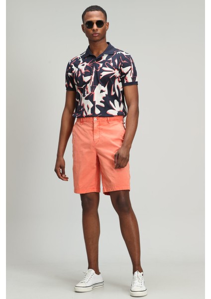 Zegler Spor Erkek Chino Şort Slim Fit Mavi