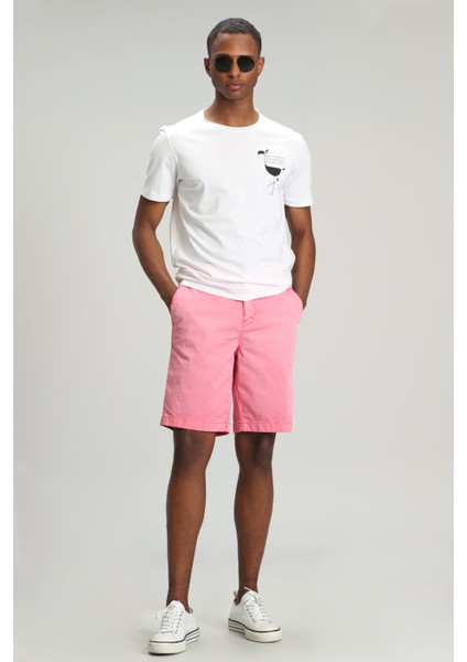 Zegler Spor Erkek Chino Şort Slim Fit Mavi