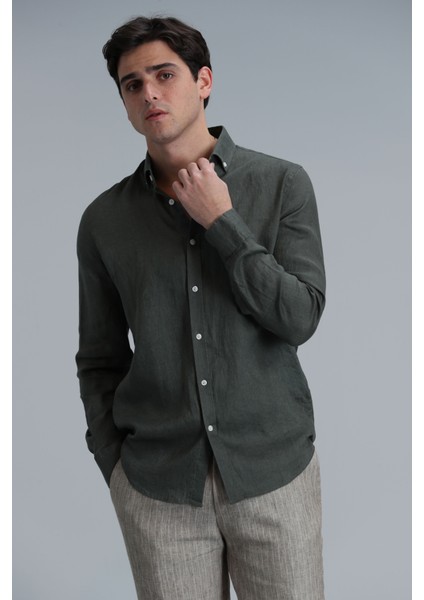 Pitaya Erkek Keten Gömlek Comfort Fit