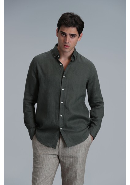 Pitaya Erkek Keten Gömlek Comfort Fit modelleri