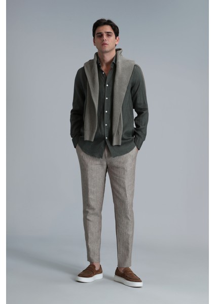 Pitaya Erkek Keten Gömlek Comfort Fit fırsatları