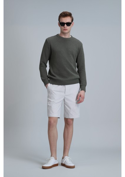 Fral Spor Erkek Chino Şort Slim Fit Saks