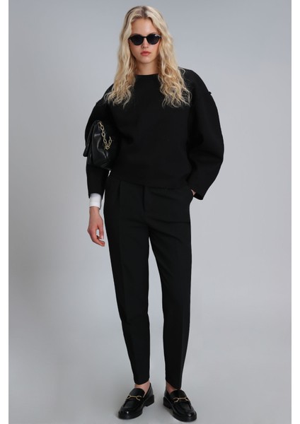 Selın Kadın Örme Sweatshırt Siyah fiyatları