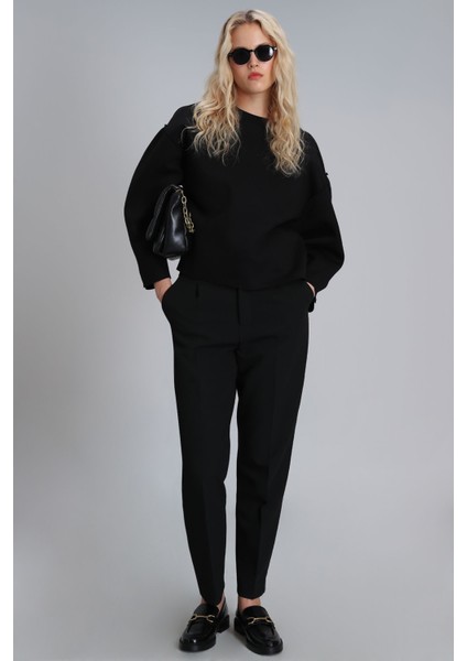 Selın Kadın Örme Sweatshırt Siyah fırsatları