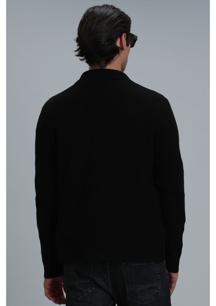 Solıd Erkek Hırka Siyah