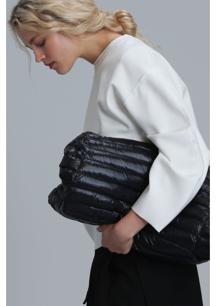 Selın Kadın Örme Sweatshırt Siyah