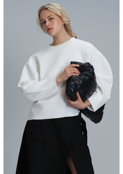 Selın Kadın Örme Sweatshırt Siyah modelleri