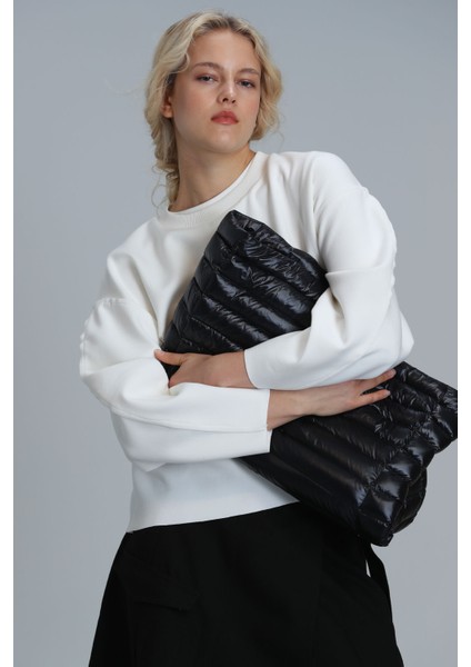 Selın Kadın Örme Sweatshırt Siyah indirimleri