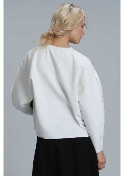 Selın Kadın Örme Sweatshırt Siyah