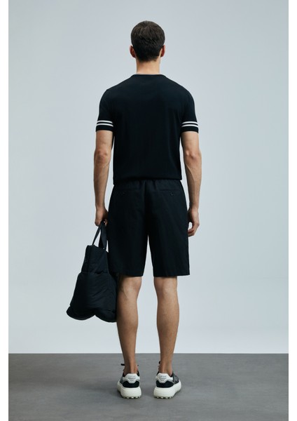 Ross Spor Erkek Chino Şort Slim Fit Siyah