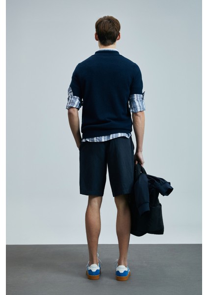 Ross Spor Erkek Chino Şort Slim Fit Siyah