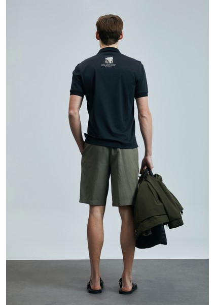 Ross Spor Erkek Chino Şort Slim Fit Siyah