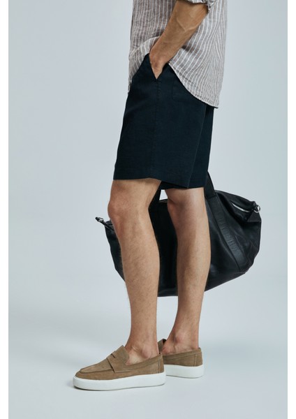 Peler Spor Erkek Chino Şort Slim Fit Siyah modelleri