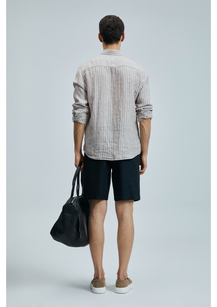 Peler Spor Erkek Chino Şort Slim Fit Siyah