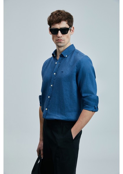 Pitaya Erkek Keten Gömlek Comfort Fit Siyah fiyatları