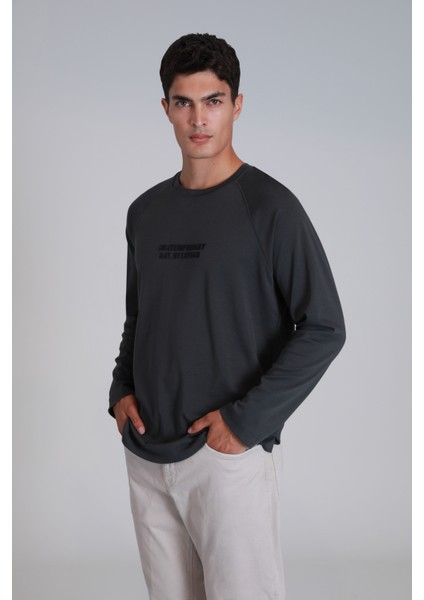 Holly Erkek Uzun Kol Tişört Siyah