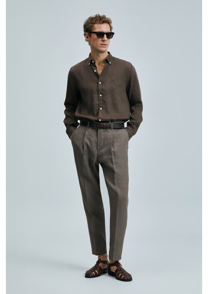 Pitaya Erkek Keten Gömlek Comfort Fit Siyah fiyatları