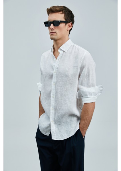 Pitaya Erkek Keten Gömlek Comfort Fit Siyah fırsatları