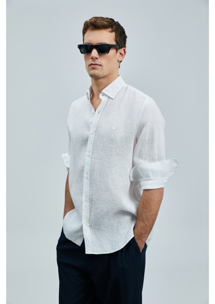 Pitaya Erkek Keten Gömlek Comfort Fit Siyah indirimleri