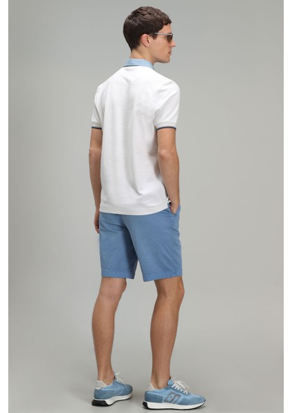 Zegler Spor Erkek Chino Şort Slim Fit Mavi