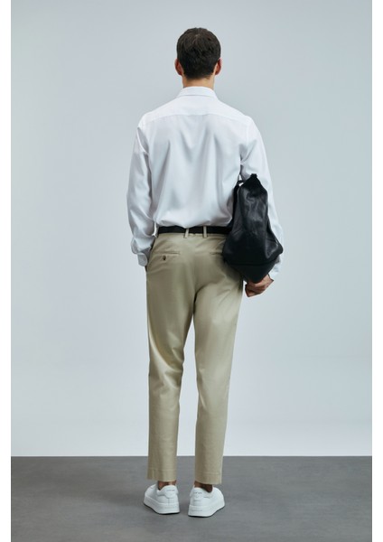 Plus Smart Erkek Chino Pantolon Slim Fit Taş