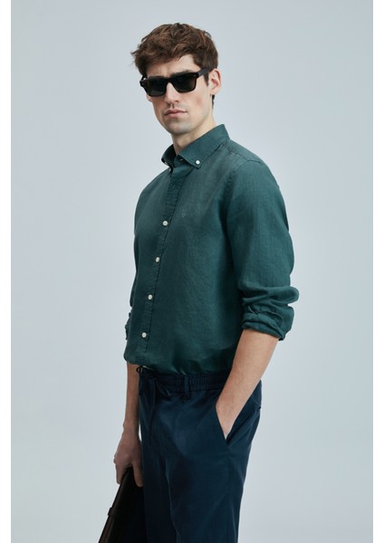 Pitaya Erkek Keten Gömlek Comfort Fit modelleri