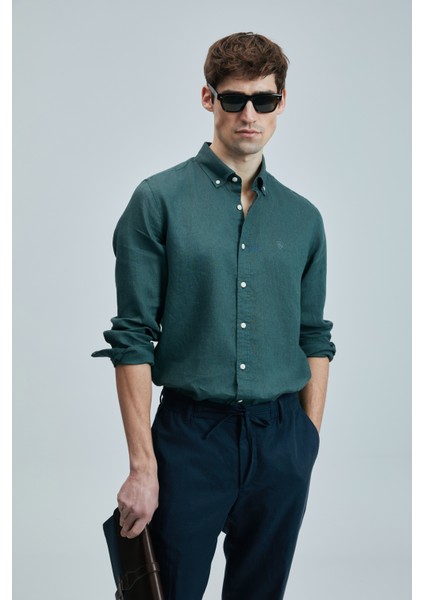 Pitaya Erkek Keten Gömlek Comfort Fit fırsatları