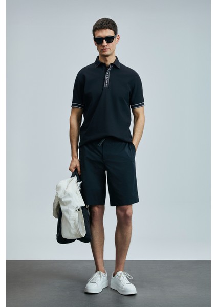 Luus Spor Erkek Chino Şort Slim Fit Siyah