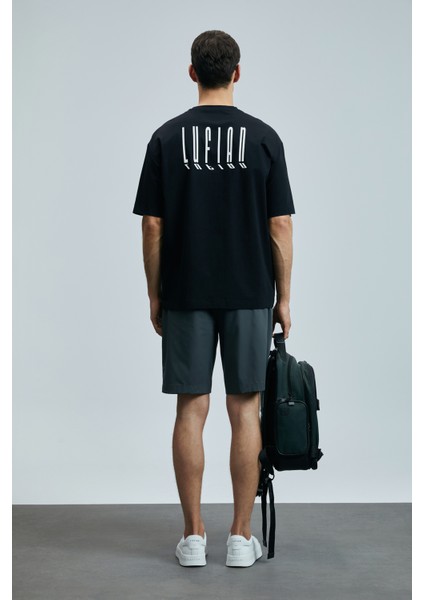 Luus Spor Erkek Chino Şort Slim Fit Siyah