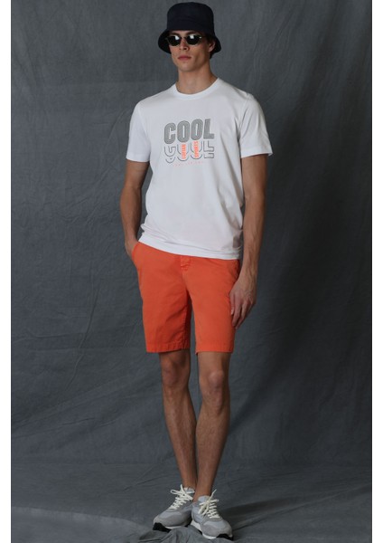 Zegler Spor Erkek Chino Şort Slim Fit Mavi