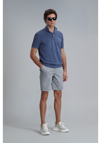 Zegler Spor Erkek Chino Şort Slim Fit Gri