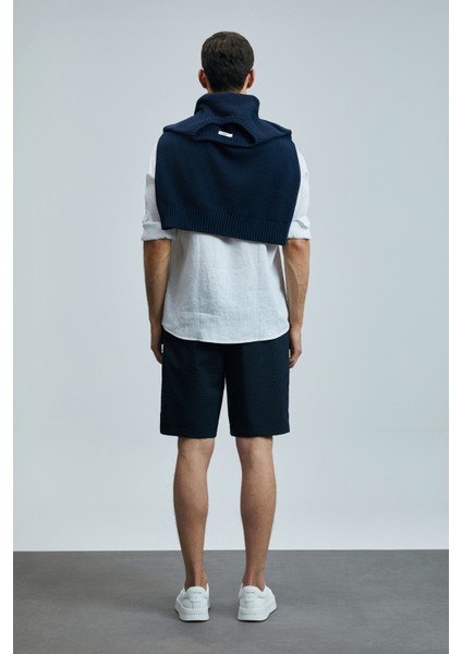 Cosmo Spor Erkek Chino Şort Slim Fit Lacivert