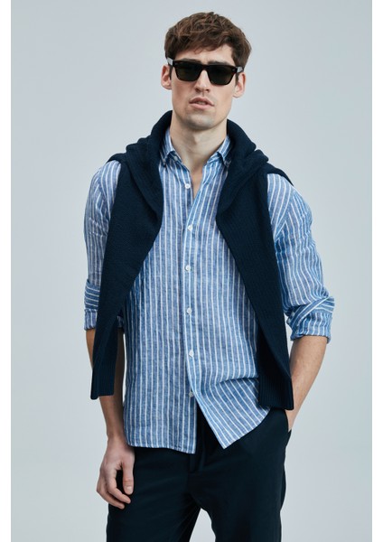 Alfred Erkek Keten Pamuklu Gömlek Regular Fit modelleri