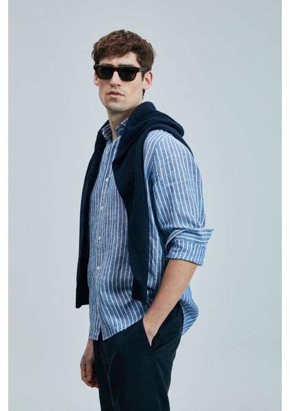 Alfred Erkek Keten Pamuklu Gömlek Regular Fit indirimleri