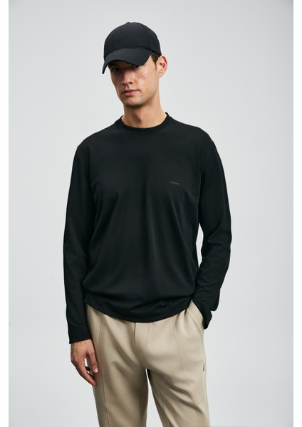 Vıctor Erkek Uzun Kol T- Shırt Siyah