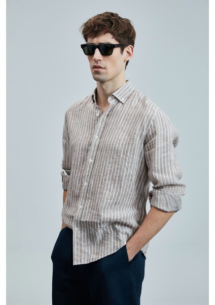 Alfred Erkek Keten Pamuklu Gömlek Regular Fit modelleri