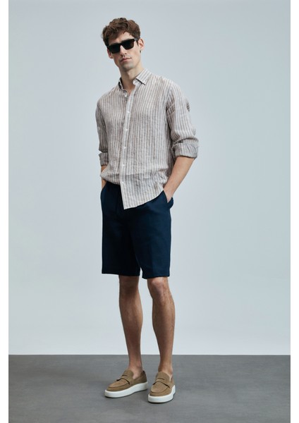 Alfred Erkek Keten Pamuklu Gömlek Regular Fit fırsatları