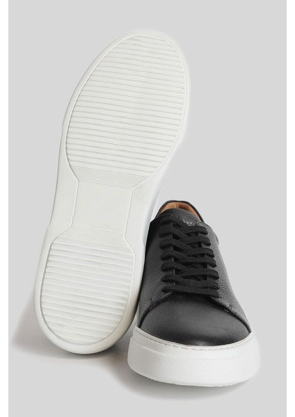 Tommy Erkek Deri Sneaker Ayakkabı Siyah indirimleri