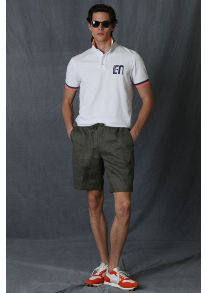 Peler Spor Erkek Chino Şort Slim Fit Lacivert