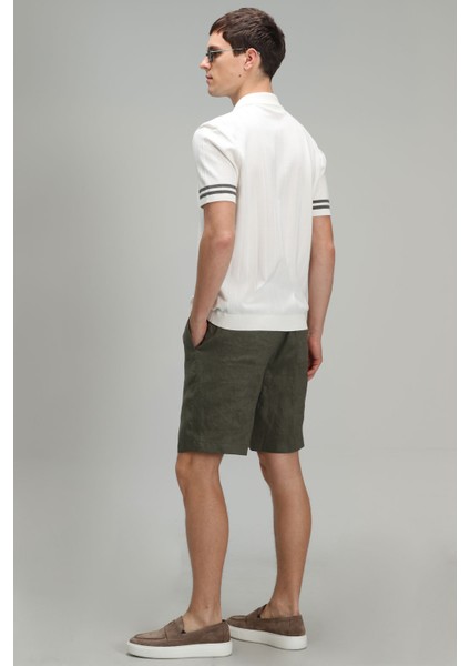 Peler Spor Erkek Chino Şort Slim Fit Lacivert