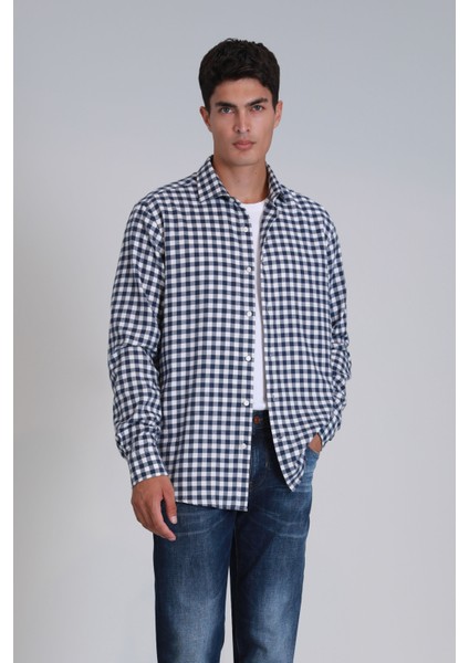 Madrid Erkek Basic Gömlek Slim Fit Lacivert