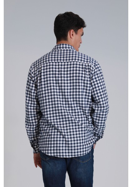 Madrid Erkek Basic Gömlek Slim Fit Lacivert