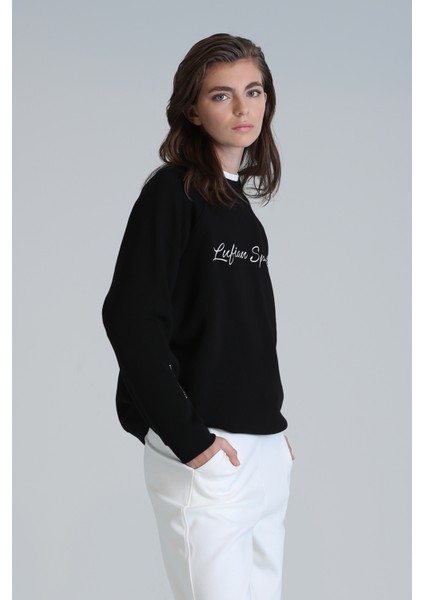 Loved Kadın Örme Sweatshırt Siyah indirimleri