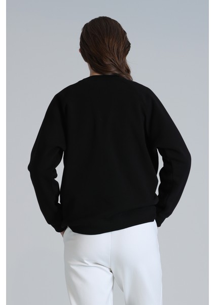 Loved Kadın Örme Sweatshırt Siyah