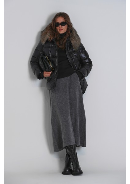 Klemantın Kaz Tüyü Kadın Mont