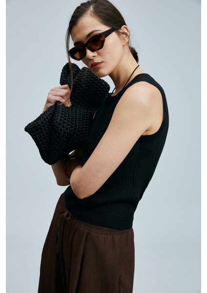 Emma Kadın Keten Karışımlı Kazak Siyah indirimleri